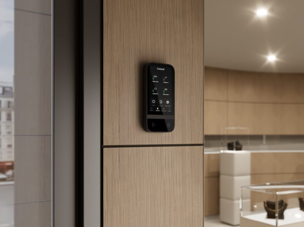 AJAX KeyPad TouchScreen Jeweller in einem Ladengeschäft