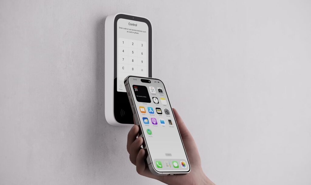 AJAX KeyPad TouchScreen Jeweller per Smartphone und Bluetooth bedienen